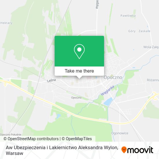 Aw Ubezpieczenia i Lakiernictwo Aleksandra Wylon map