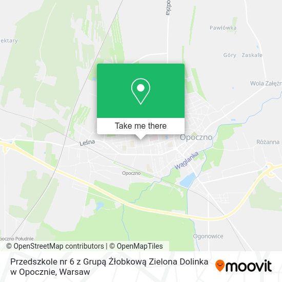 Карта Przedszkole nr 6 z Grupą Żłobkową Zielona Dolinka w Opocznie