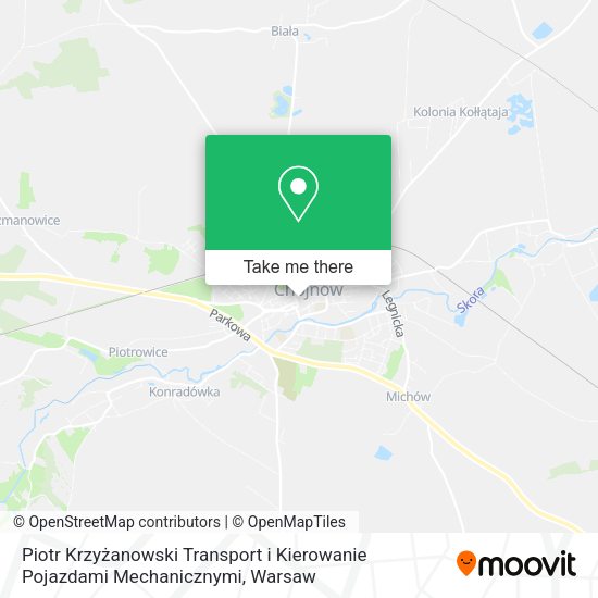 Piotr Krzyżanowski Transport i Kierowanie Pojazdami Mechanicznymi map