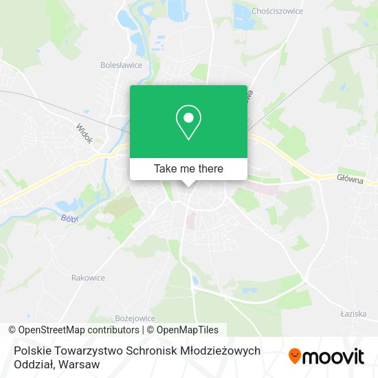 Polskie Towarzystwo Schronisk Młodzieżowych Oddział map