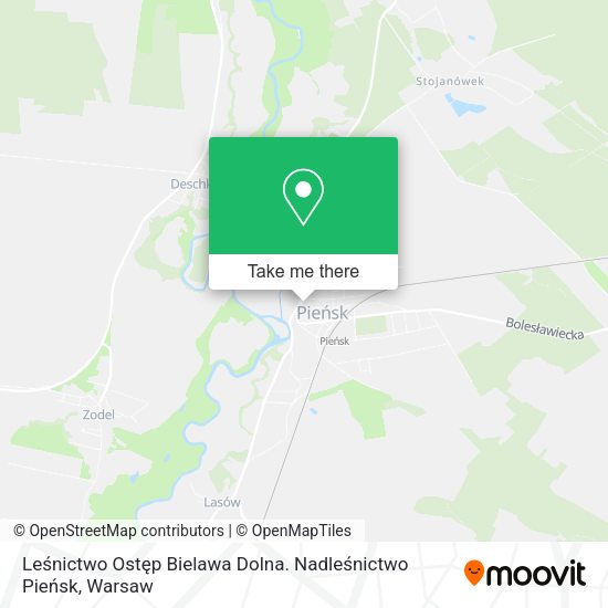 Leśnictwo Ostęp Bielawa Dolna. Nadleśnictwo Pieńsk map