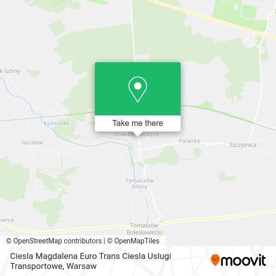 Ciesla Magdalena Euro Trans Ciesla Uslugi Transportowe map