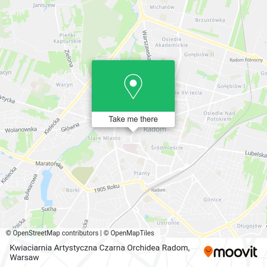 Kwiaciarnia Artystyczna Czarna Orchidea Radom map