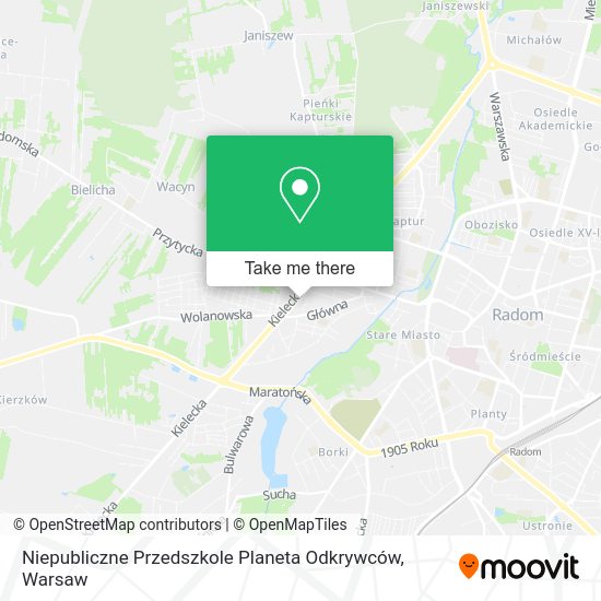 Карта Niepubliczne Przedszkole Planeta Odkrywców