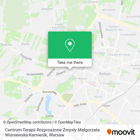 Centrum Terapii Rozproszone Zmysły Małgorzata Wiśniewska-Kamienik map