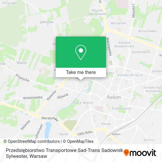 Карта Przedsiębiorstwo Transportowe Sad-Trans Sadownik Sylwester