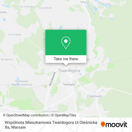 Карта Wspólnota Mieszkaniowa Twardogora Ul Oleśnicka 8a