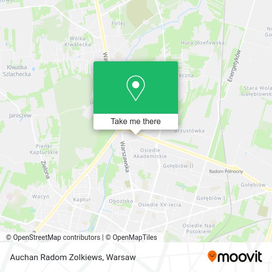 Auchan Radom Zolkiews map