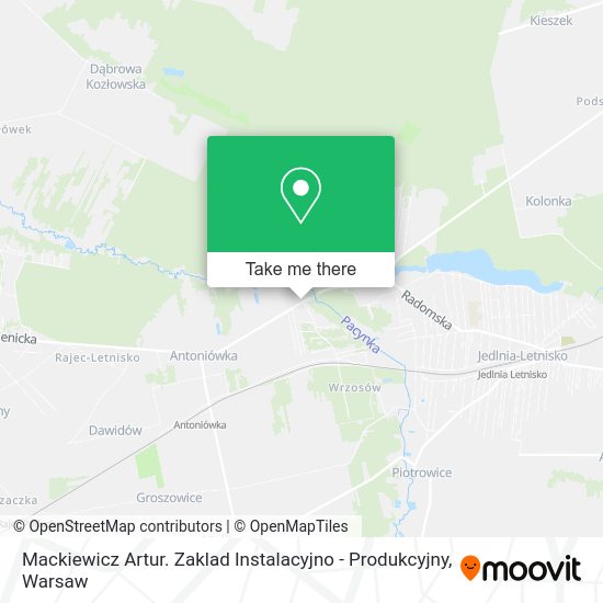 Mackiewicz Artur. Zaklad Instalacyjno - Produkcyjny map