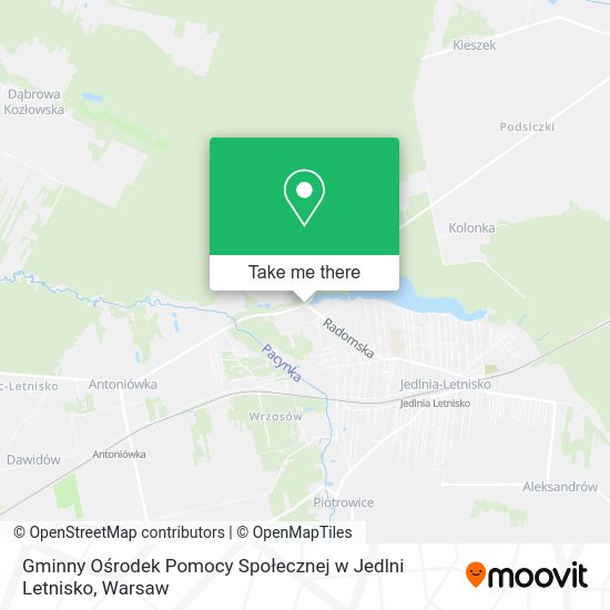 Gminny Ośrodek Pomocy Społecznej w Jedlni Letnisko map