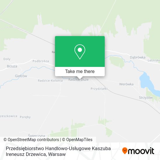 Przedsiębiorstwo Handlowo-Usługowe Kaszuba Ireneusz Drzewica map