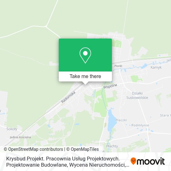 Krysbud Projekt. Pracownia Usług Projektowych. Projektowanie Budowlane, Wycena Nieruchomości map