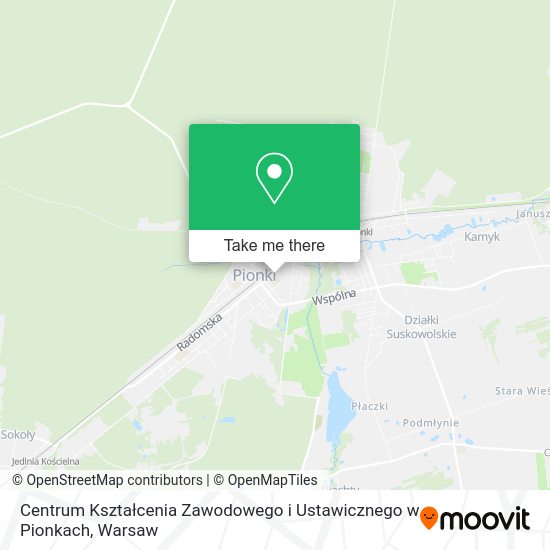 Centrum Kształcenia Zawodowego i Ustawicznego w Pionkach map