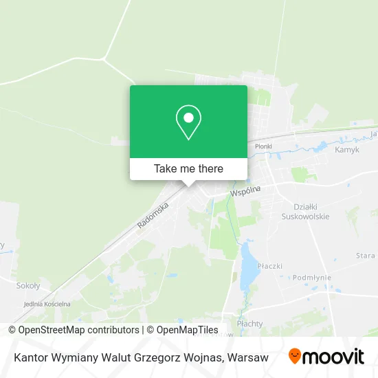 Карта Kantor Wymiany Walut Grzegorz Wojnas