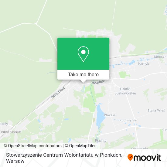 Карта Stowarzyszenie Centrum Wolontariatu w Pionkach