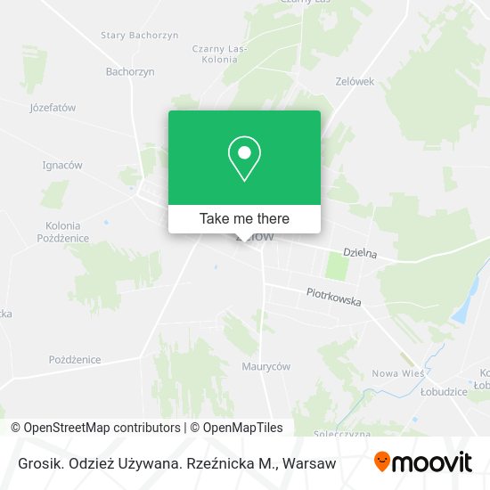 Grosik. Odzież Używana. Rzeźnicka M. map