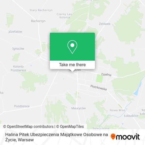 Halina Pitek Ubezpieczenia Majątkowe Osobowe na Życie map