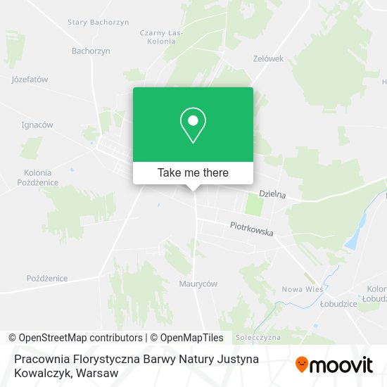 Карта Pracownia Florystyczna Barwy Natury Justyna Kowalczyk