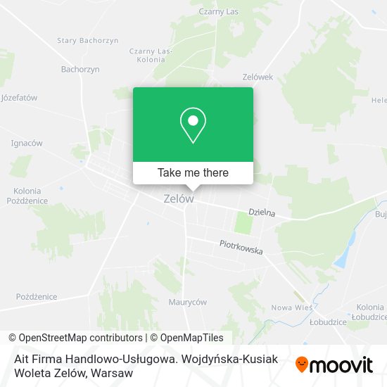 Ait Firma Handlowo-Usługowa. Wojdyńska-Kusiak Woleta Zelów map