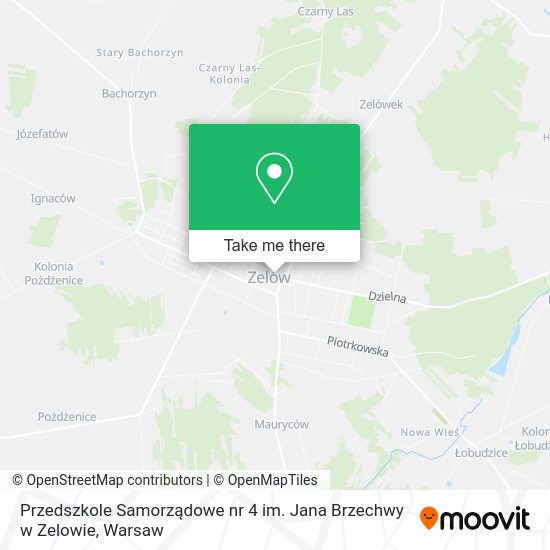 Карта Przedszkole Samorządowe nr 4 im. Jana Brzechwy w Zelowie