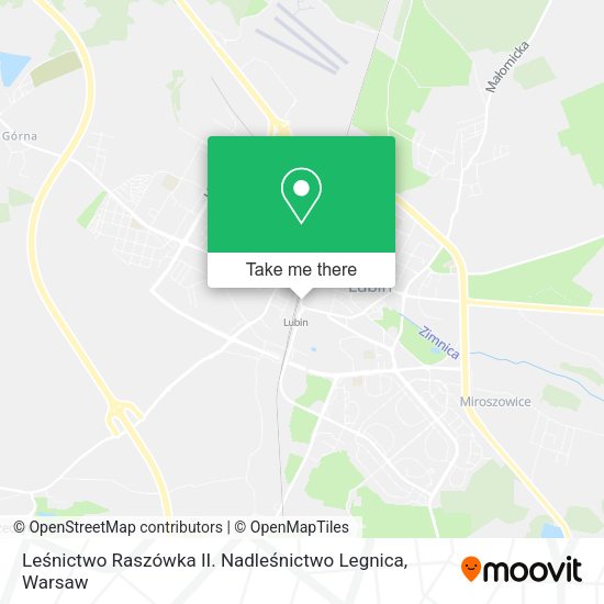 Leśnictwo Raszówka II. Nadleśnictwo Legnica map