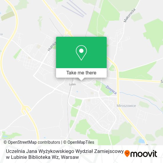 Uczelnia Jana Wyżykowskiego Wydział Zamiejscowy w Lubinie Biblioteka Wz map