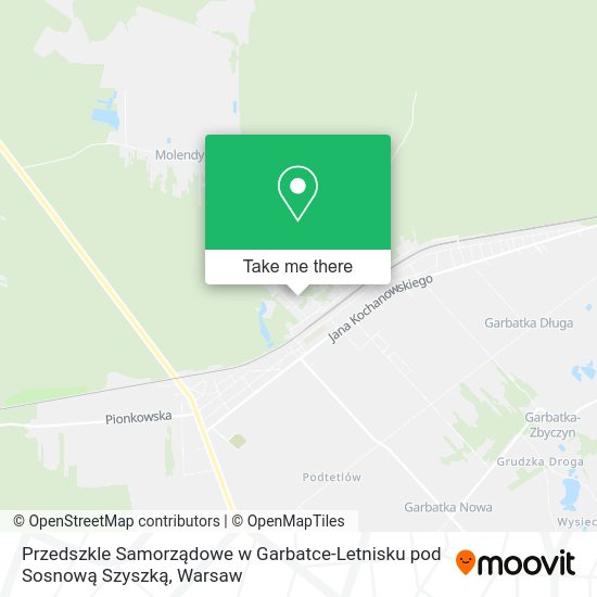 Przedszkle Samorządowe w Garbatce-Letnisku pod Sosnową Szyszką map