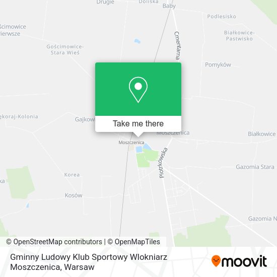 Gminny Ludowy Klub Sportowy Wlokniarz Moszczenica map