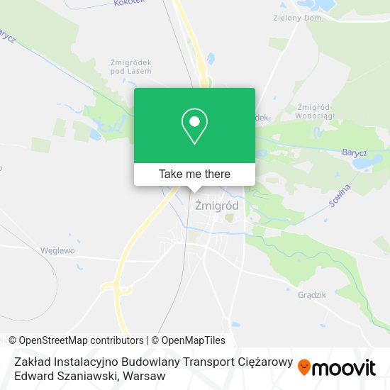 Zakład Instalacyjno Budowlany Transport Ciężarowy Edward Szaniawski map