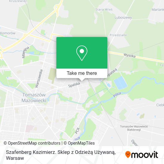 Szafenberg Kazimierz. Sklep z Odzieżą Używaną map