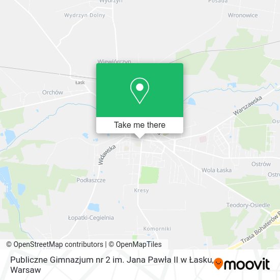 Publiczne Gimnazjum nr 2 im. Jana Pawła II w Łasku map