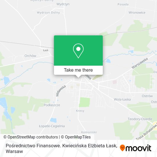 Pośrednictwo Finansowe. Kwiecińska Elżbieta Łask map