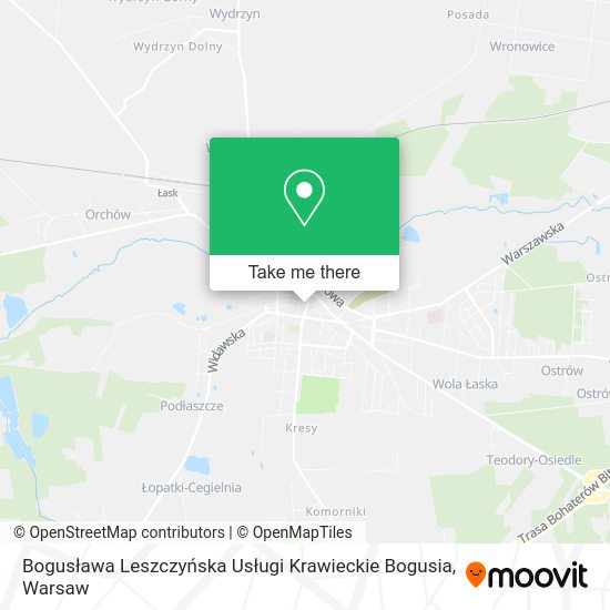 Карта Bogusława Leszczyńska Usługi Krawieckie Bogusia