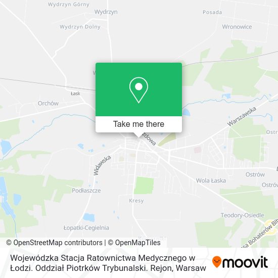 Wojewódzka Stacja Ratownictwa Medycznego w Łodzi. Oddział Piotrków Trybunalski. Rejon map