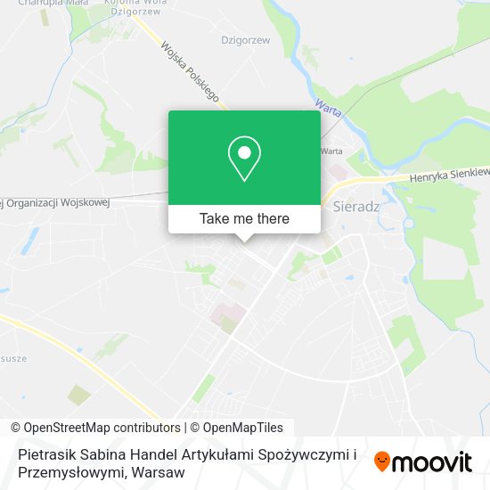 Pietrasik Sabina Handel Artykułami Spożywczymi i Przemysłowymi map