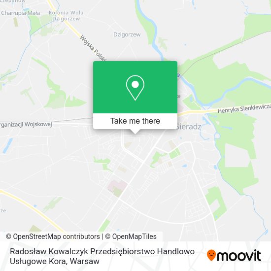 Radosław Kowalczyk Przedsiębiorstwo Handlowo Usługowe Kora map