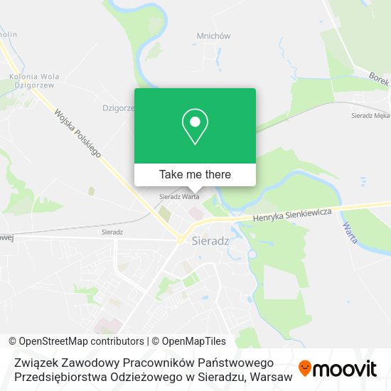 Związek Zawodowy Pracowników Państwowego Przedsiębiorstwa Odzieżowego w Sieradzu map