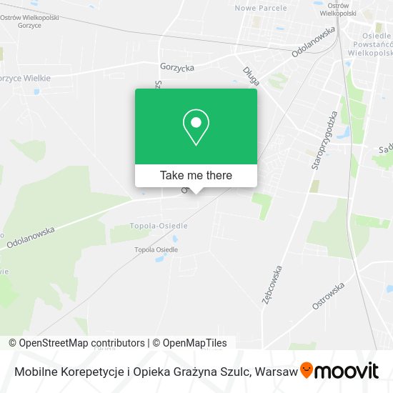 Карта Mobilne Korepetycje i Opieka Grażyna Szulc