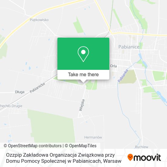 Ozzpip Zakładowa Organizacja Związkowa przy Domu Pomocy Społecznej w Pabianicach map