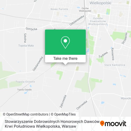 Stowarzyszenie Dobrowolnych Honorowych Dawców Krwi Południowa Wielkopolska map