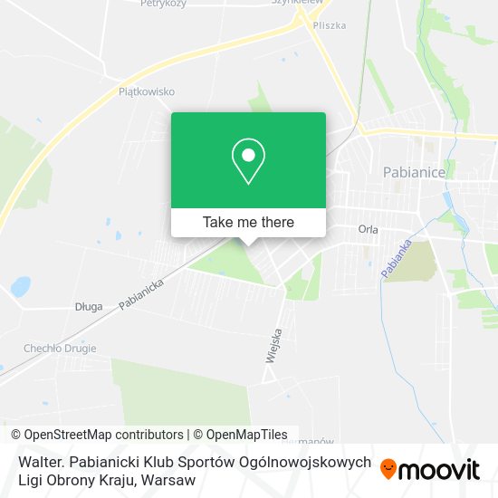 Walter. Pabianicki Klub Sportów Ogólnowojskowych Ligi Obrony Kraju map