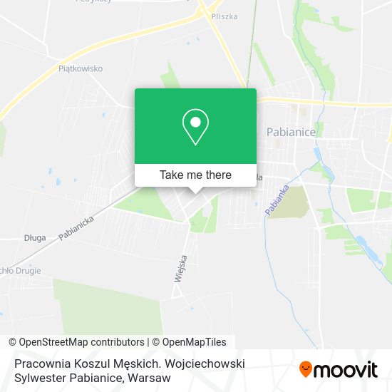 Карта Pracownia Koszul Męskich. Wojciechowski Sylwester Pabianice