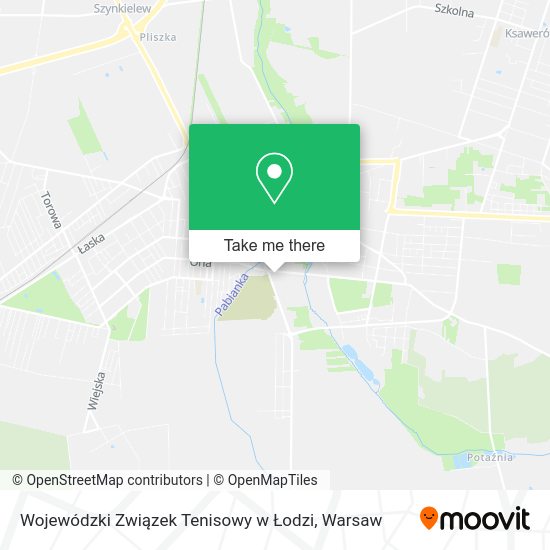 Wojewódzki Związek Tenisowy w Łodzi map