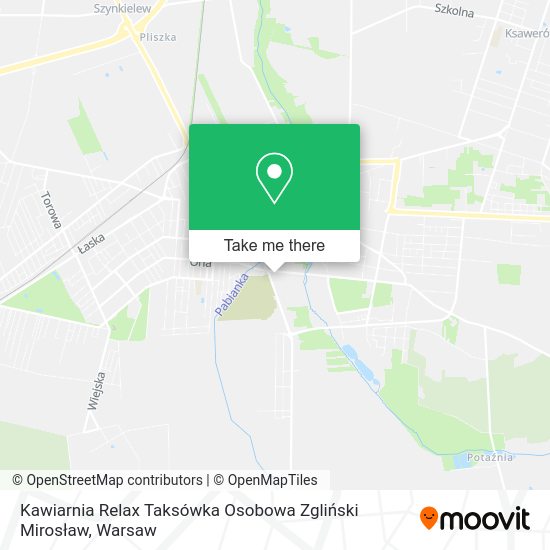 Kawiarnia Relax Taksówka Osobowa Zgliński Mirosław map