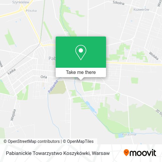 Карта Pabianickie Towarzystwo Koszykówki