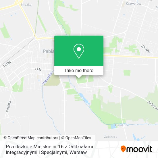 Przedszkole Miejskie nr 16 z Oddziałami Integracyjnymi i Specjalnymi map