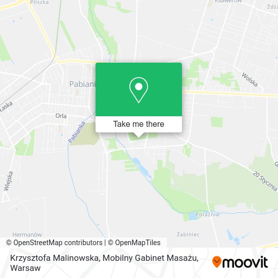 Krzysztofa Malinowska, Mobilny Gabinet Masażu map