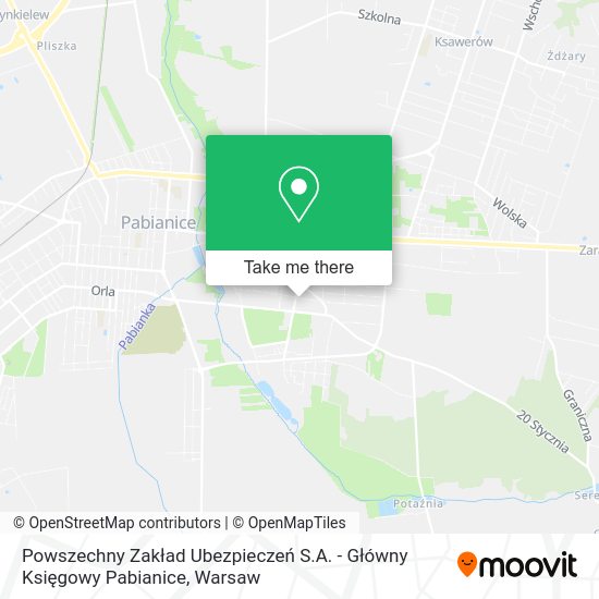 Powszechny Zakład Ubezpieczeń S.A. - Główny Księgowy Pabianice map