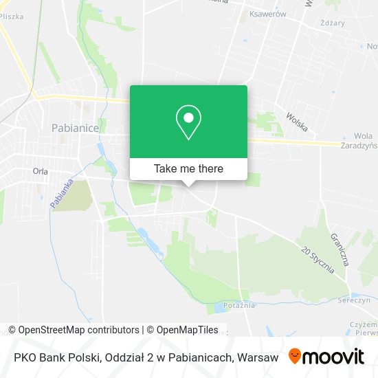 PKO Bank Polski, Oddział 2 w Pabianicach map