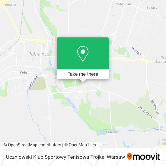 Карта Uczniowski Klub Sportowy Tenisowa Trojka